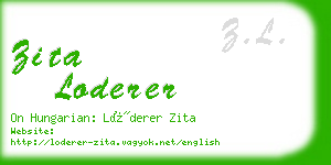 zita loderer business card